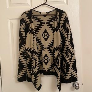 Chesley sweater tribal print open cardigan